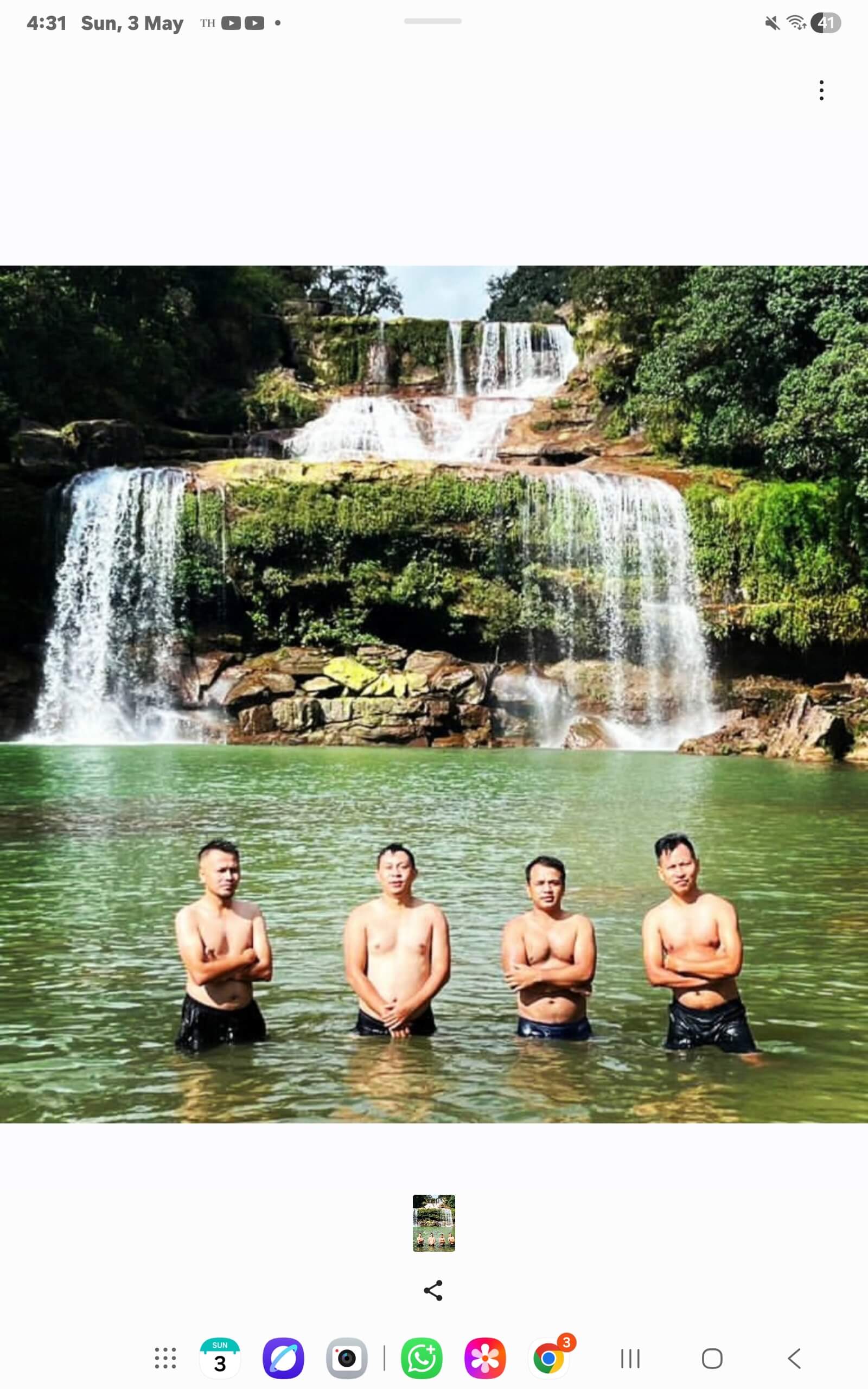 Crystal-clear river swimming near Dawki